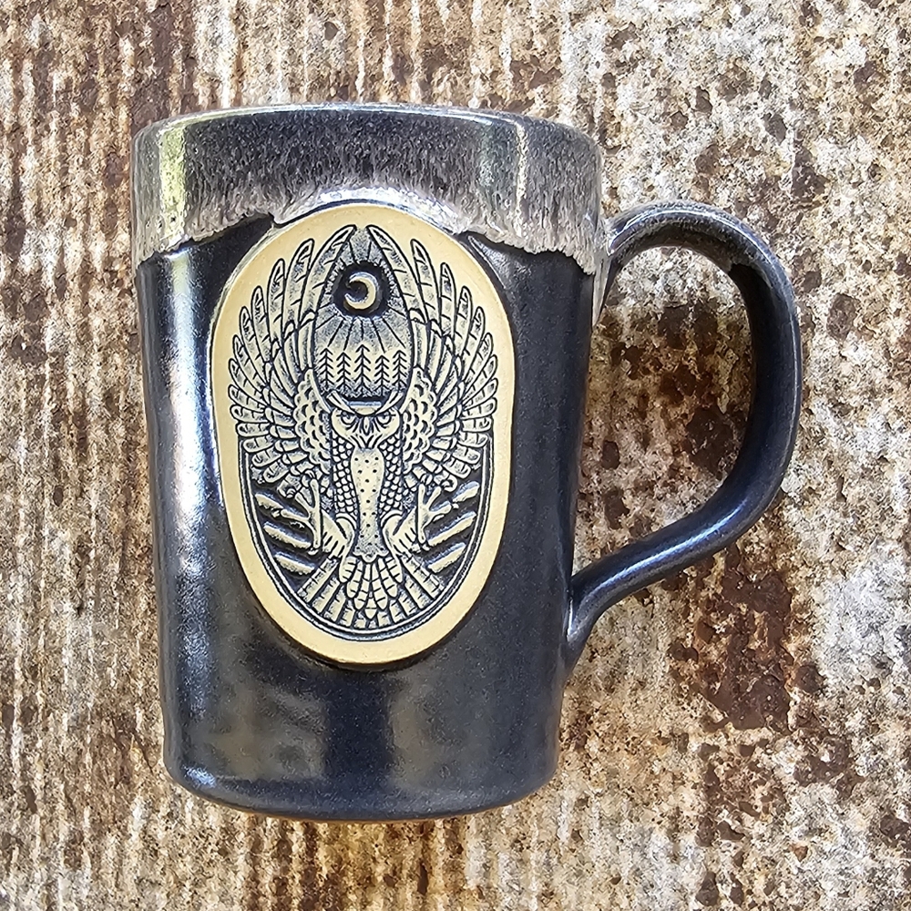 Deneen Pottery Illustrator Mug Series Nathan Yoder #2 Owl Mug